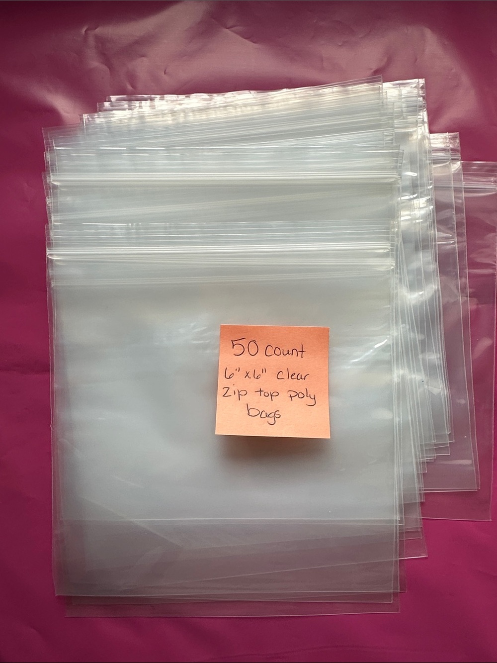 Clear Poly Bags 6" x 6" Zip Top Resealable Storage Bags